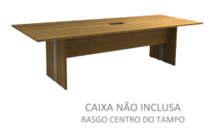 Mesa Reunião Retangular C/ Rasgo P/ Cx Tomada - Frontal Bp 200 X 90 (Att)