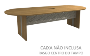 Mesa Reunião Oval Rasgo P/ Cx Tomada - Frontal Aço 270 X 110 (Att)